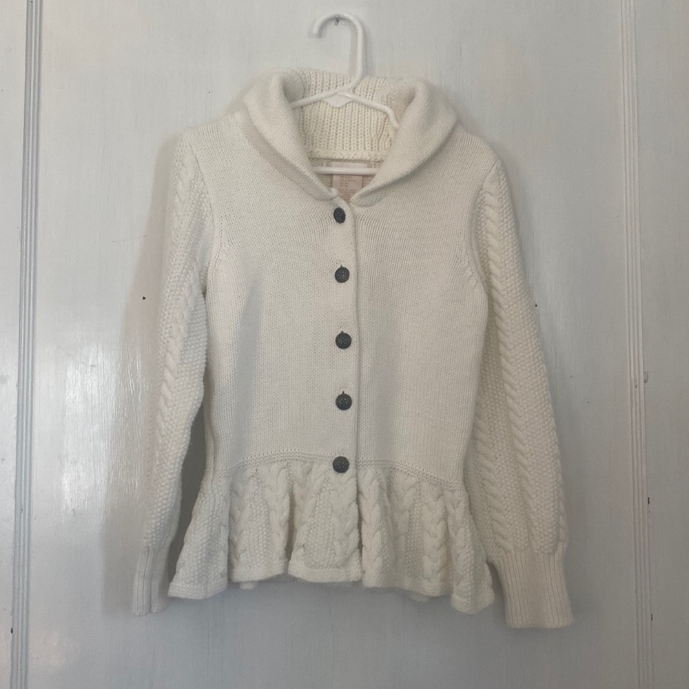 Maggie & Zoe Cream Cardigan Sweater - Size L (6X)